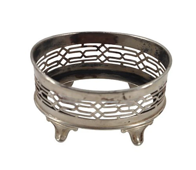Antique Peter L. Kirder Reticulated Coil Silver Wine Coaster - 0.975 ozt.