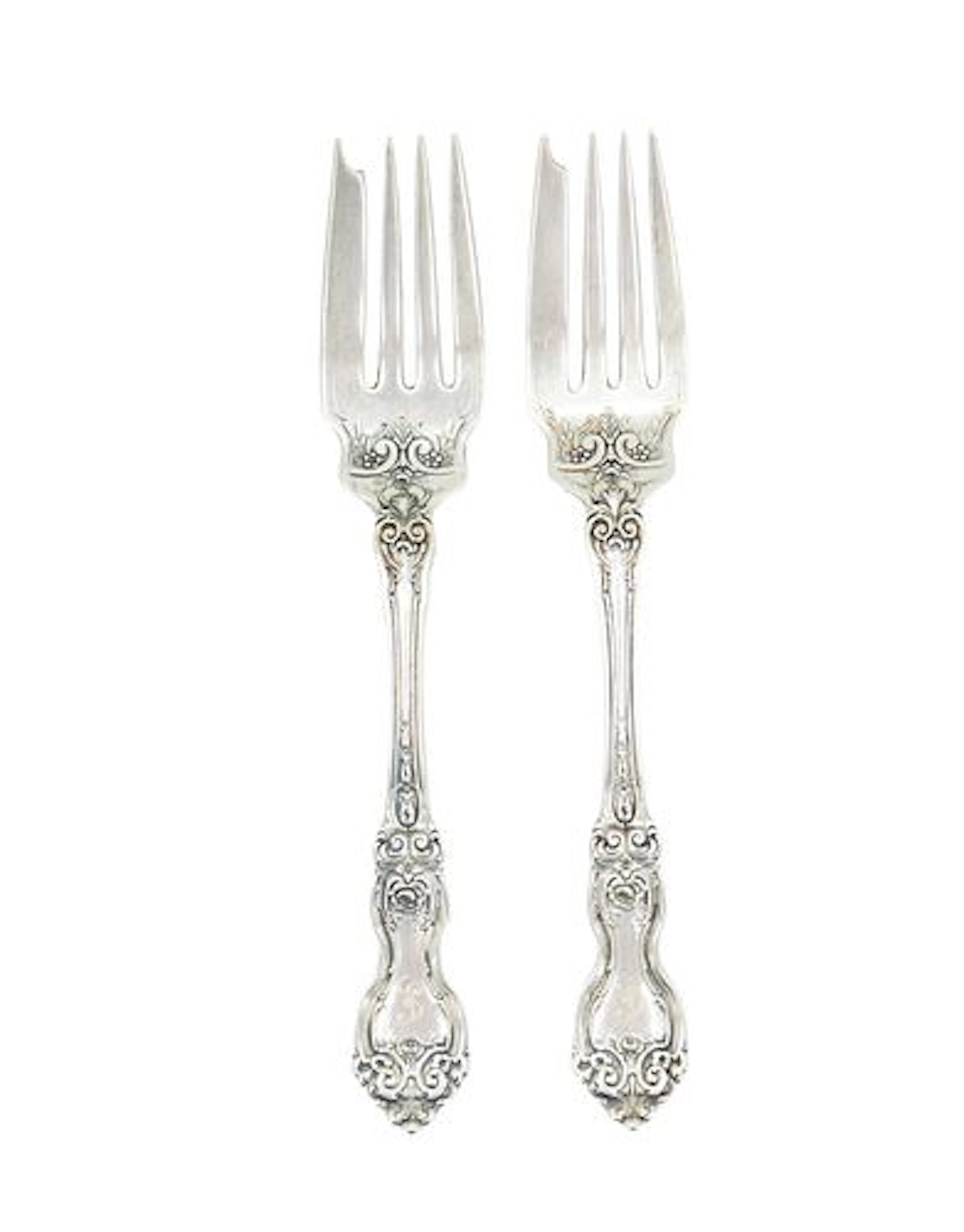 (2) R. Wallace & Sons Mfg. Co. "La Reine" Sterling Silver Forks - 2.545 ozt.