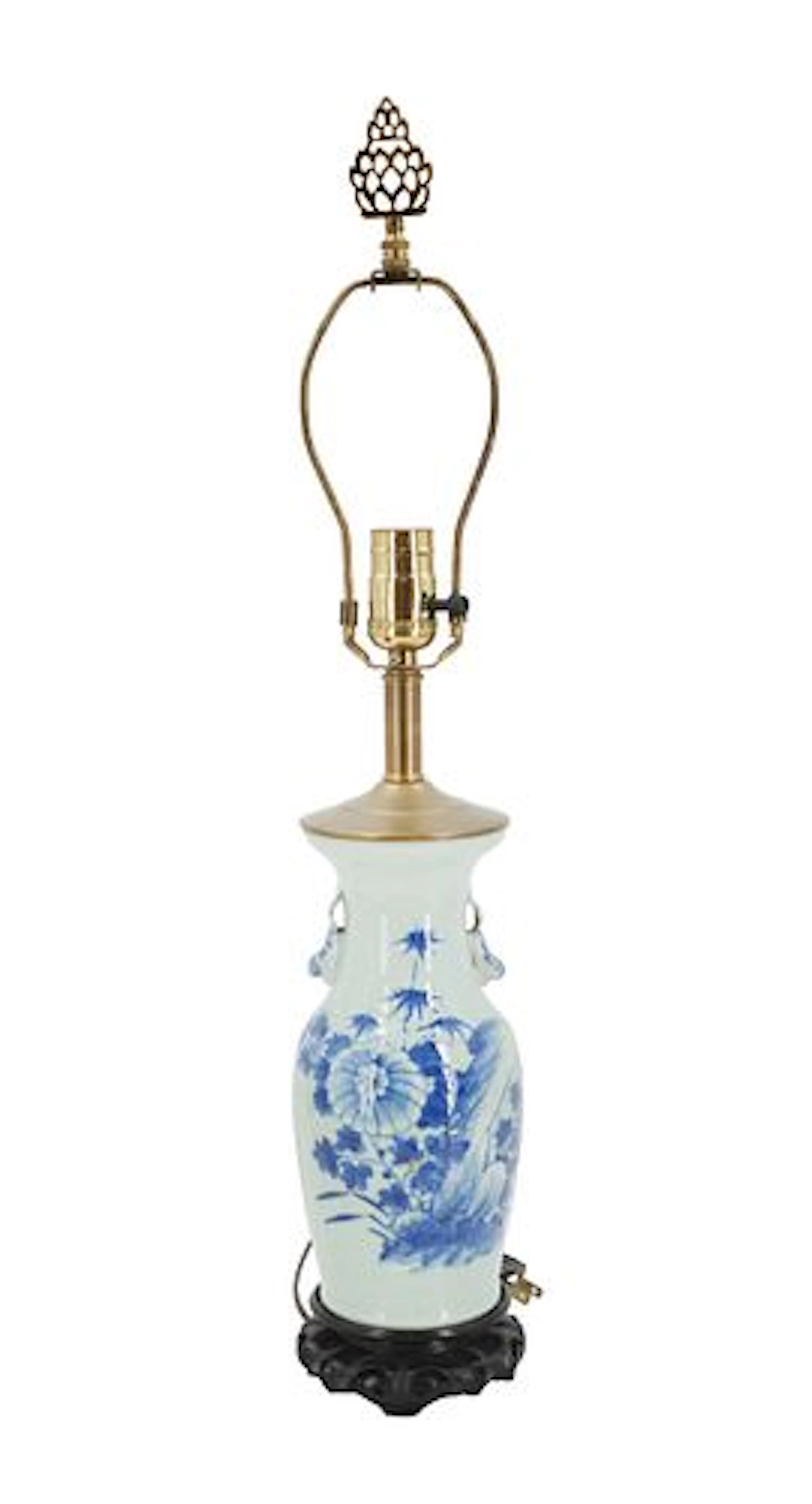 Vintage Chinese Blue and White Porcelain Vase as a Table Lamp