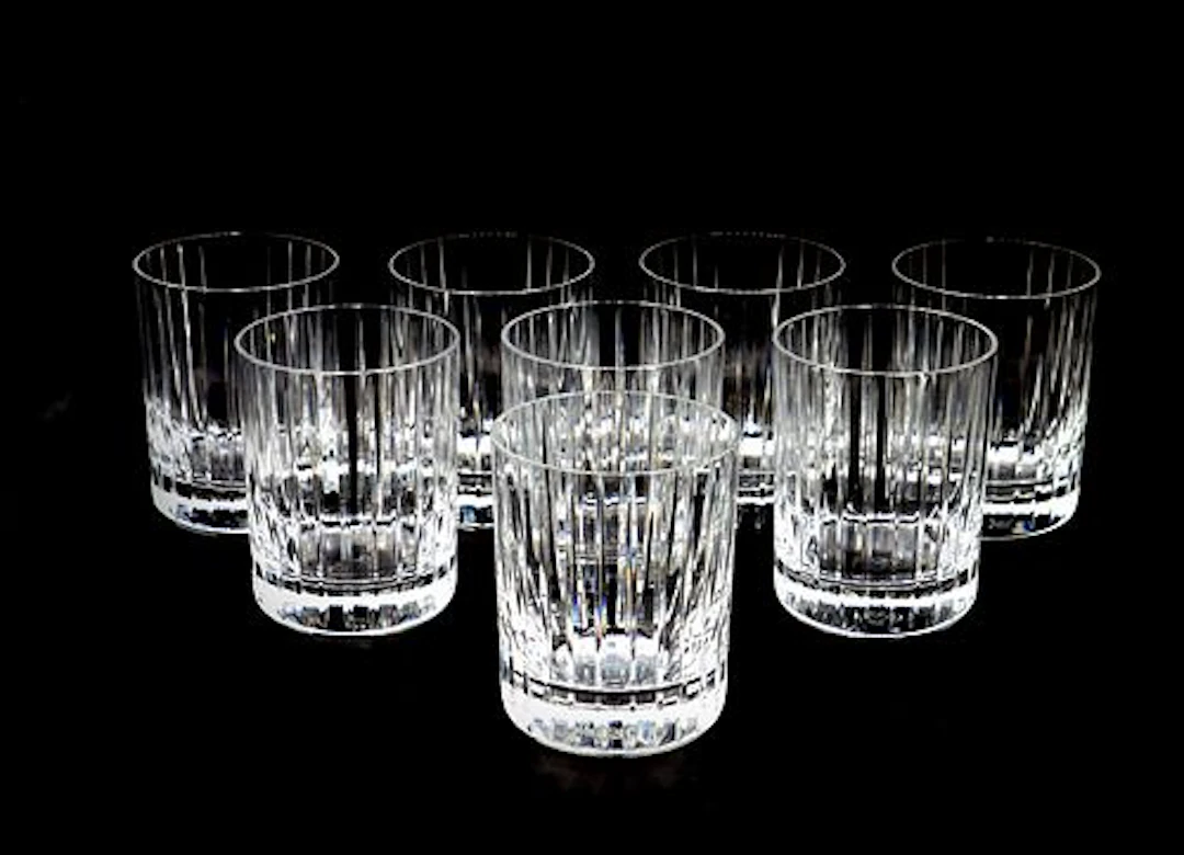(8) Baccarat Crystal Harmonie "Double" Old-Fashioned Rocks Glasses or Tumblers
