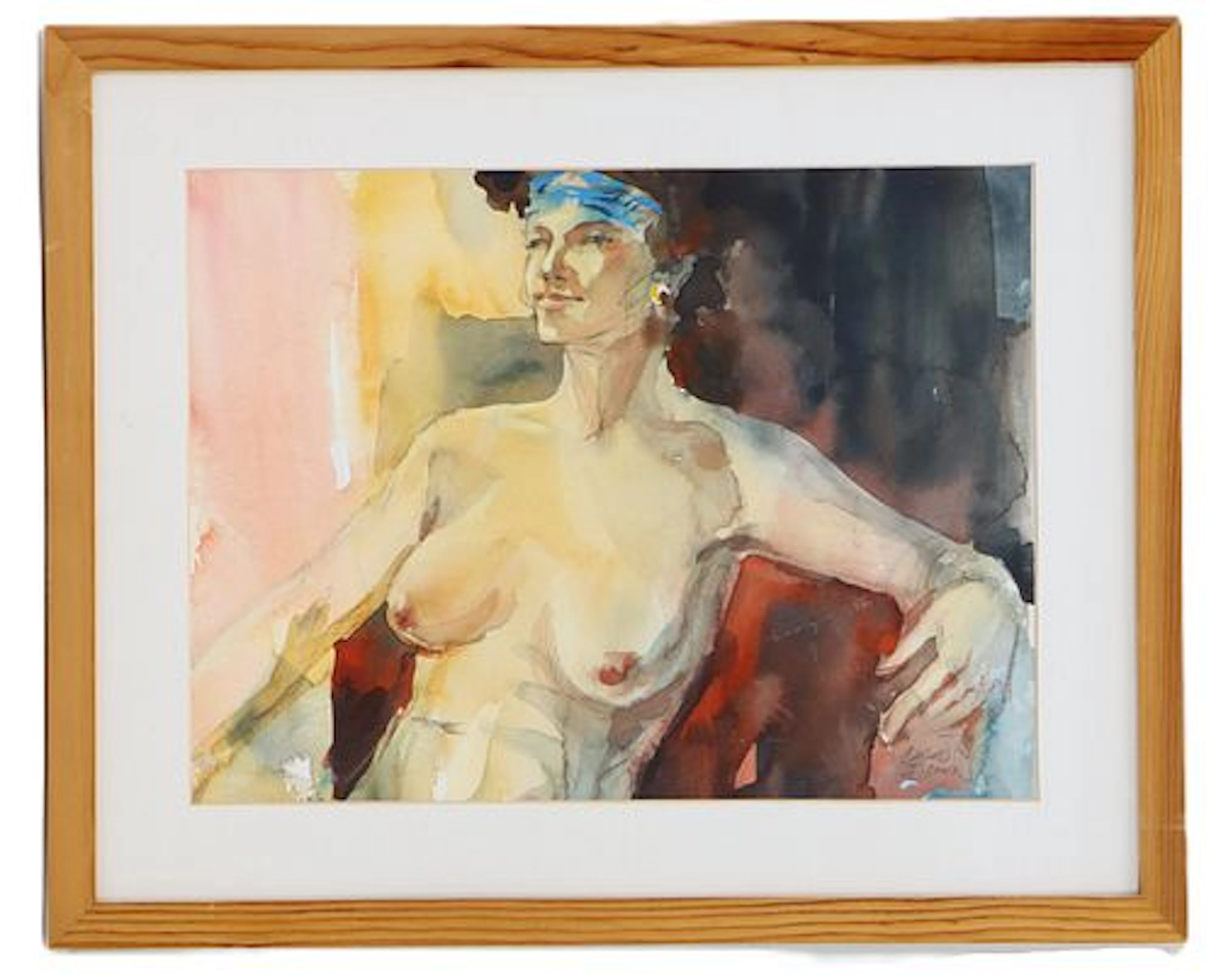 David Carter Brown (Born 1961) American, "Marie I-Nude" Original Watercolor