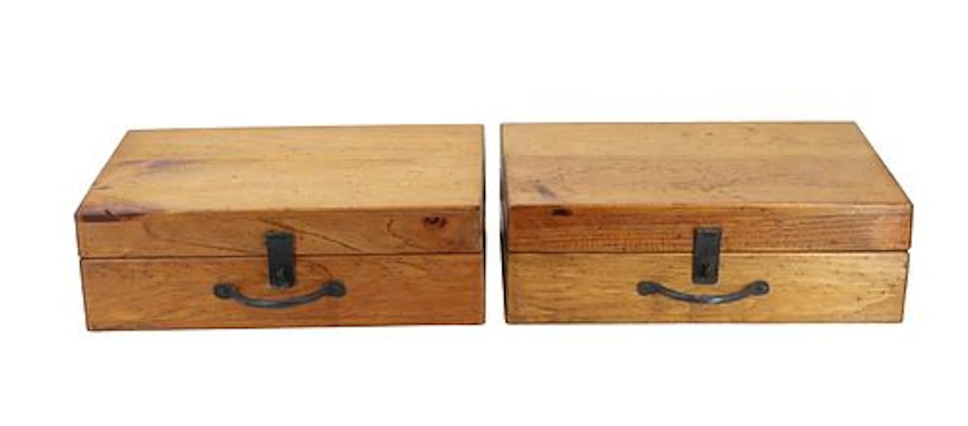 Vintage Wooden Slotted Organizer Boxes