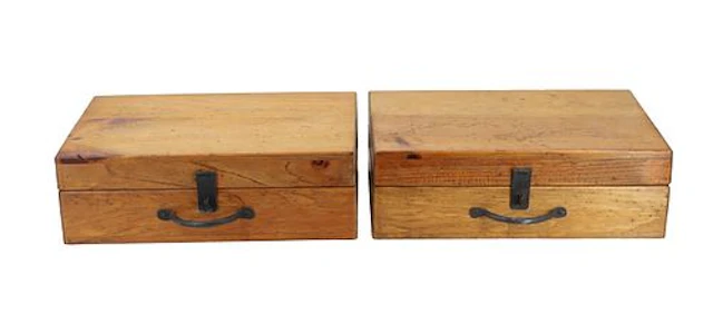 Vintage Wooden Slotted Organizer Boxes