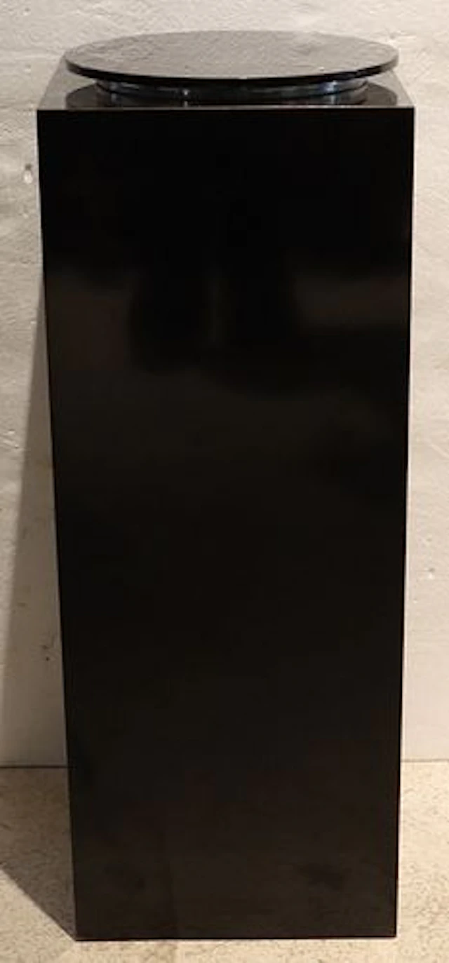 Modern Lacquered Wood Display Stand with Lazy Susan