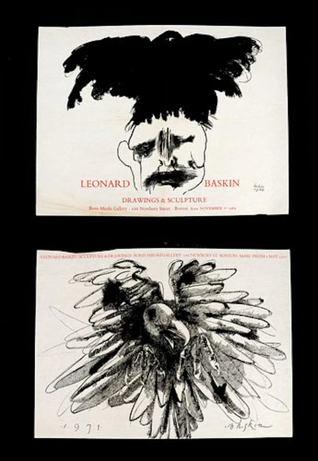 (2) Leonard Baskin (1922-2000) American, Vintage Exhibition Posters