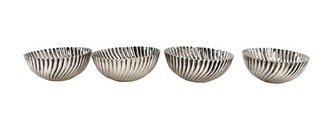 (4) Cartier Italy Small Sterling Silver Twisted Bonbon Bowls - 3.110 ozt.