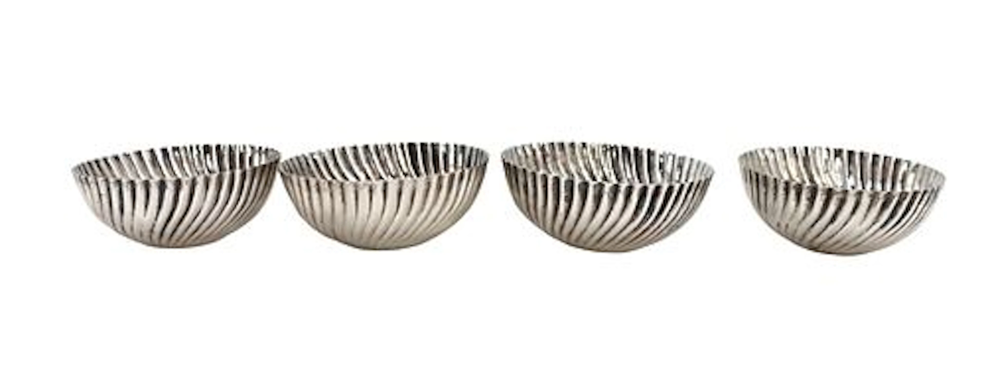 (4) Cartier Italy Small Sterling Silver Twisted Bonbon Bowls - 3.110 ozt.