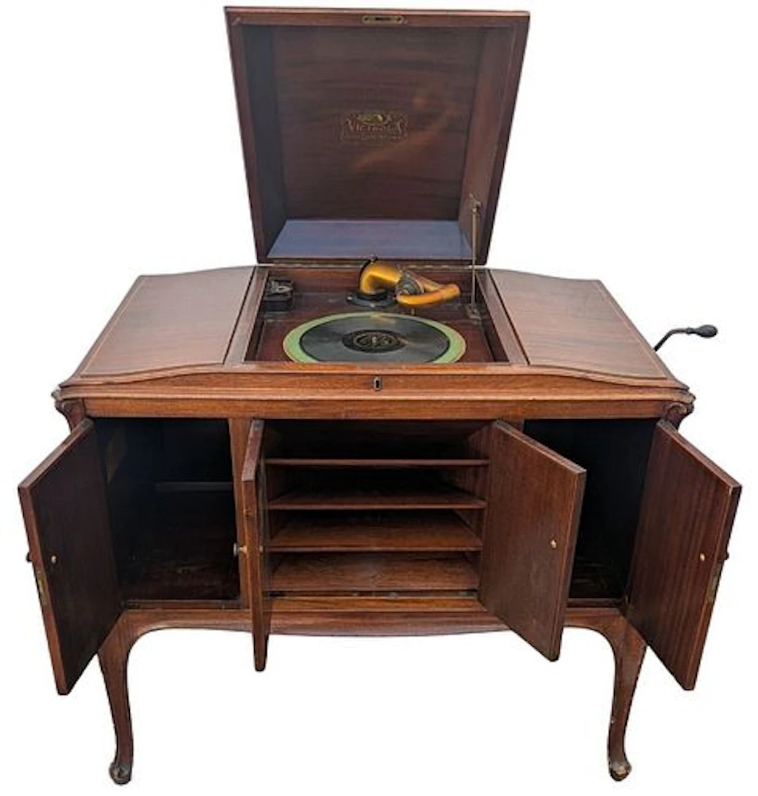 Vintage Victor Victrola Hump-Back Console Phonograph
