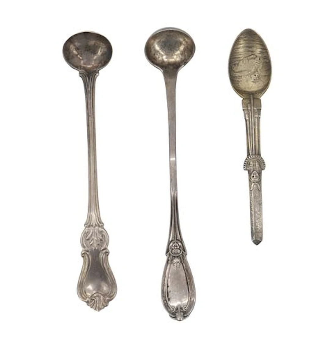 (3) Antique American Sterling Silver Condiment Spoons - 1.470 ozt.