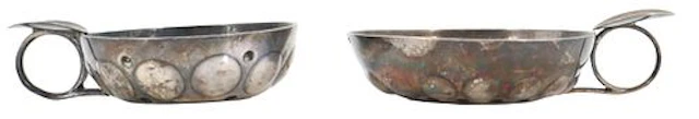 (2) Antique French Sterling Silver Tastevin Wine Taster Cups - 5.590 ozt.