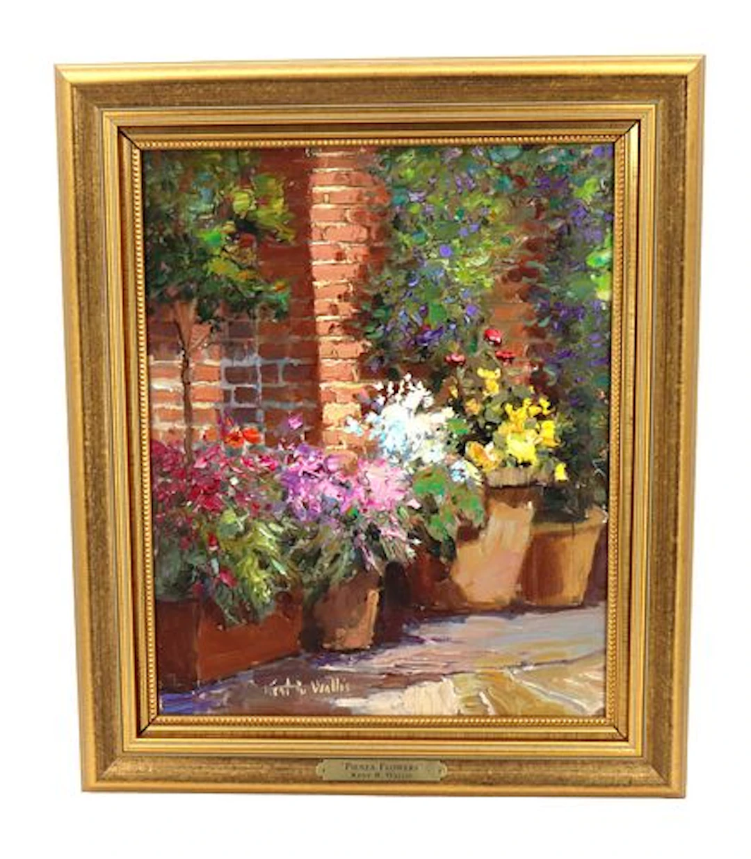 Kent R. Wallis (Born 1945) American, Oil on Canvas "Pienza Flowers"