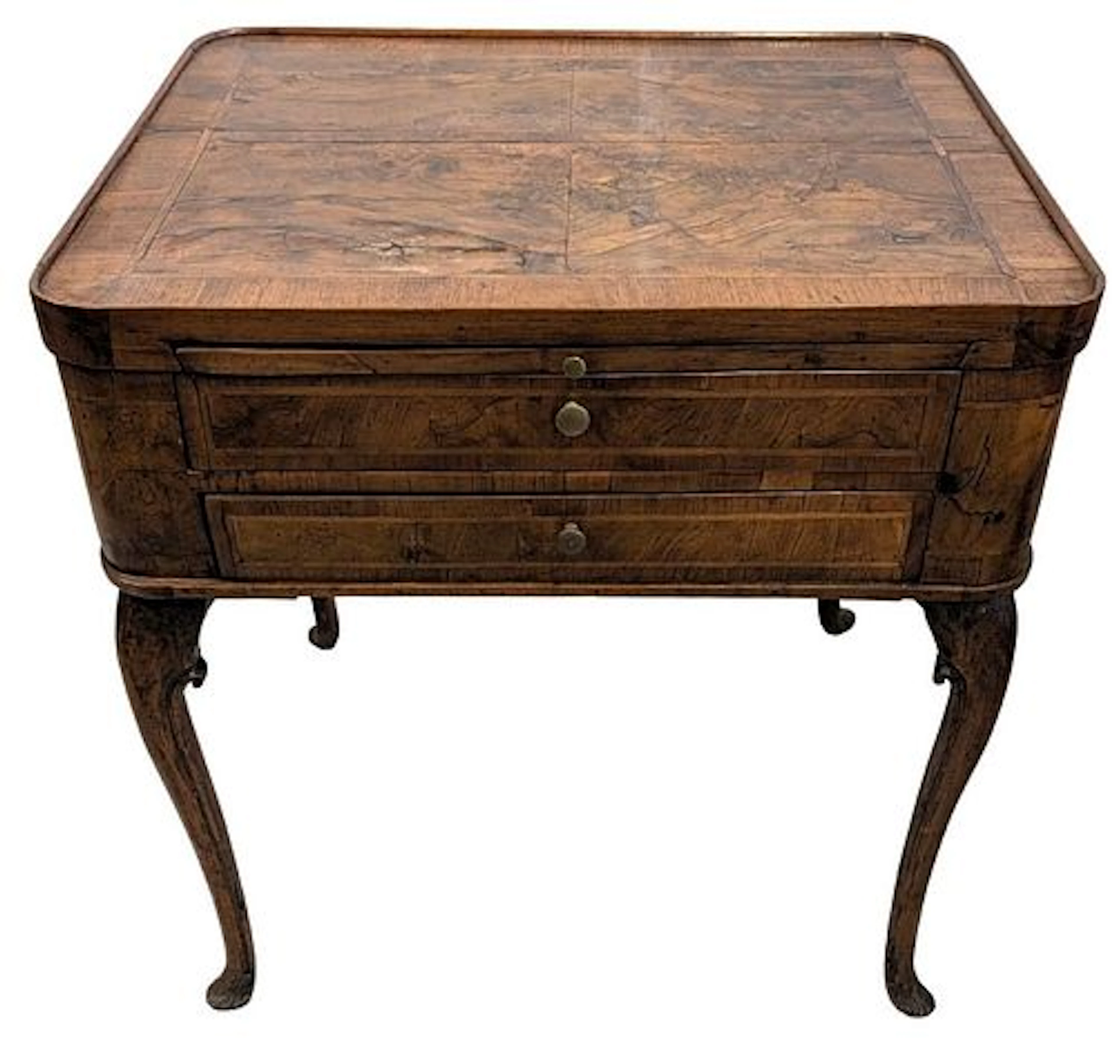 Antique English George I Style Burled Walnut Tea and Occasional Table