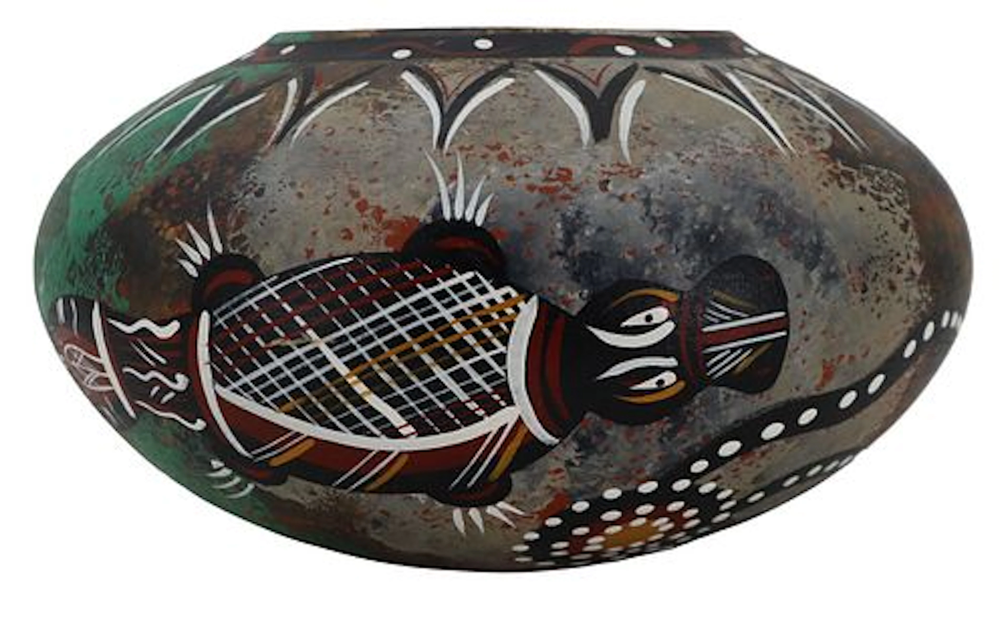 Linda Williams (Born 1944) Australian, Hand Painted Pottery Vessel