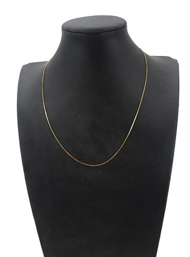 Italian 18k Yellow Gold Box Chain Necklace - 2.4 g.