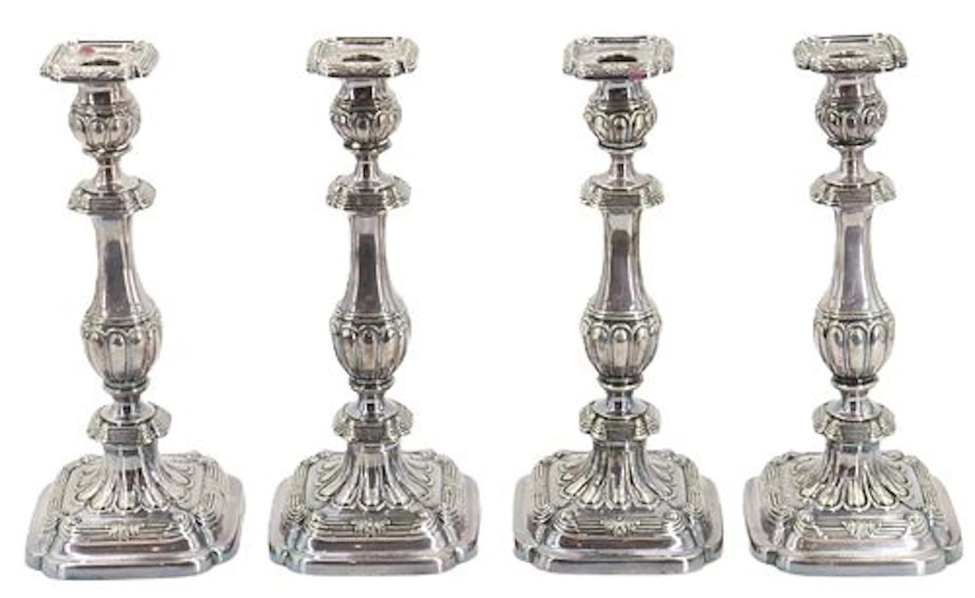 (4) Antique Gorham Electroplated Silver Candlesticks