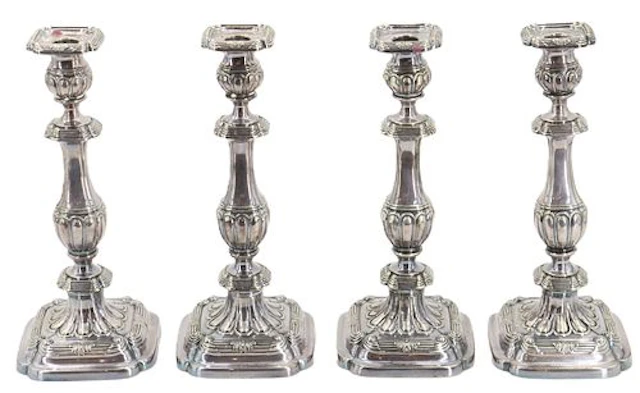 (4) Elegant Antique Gorham Silverplated Candlesticks