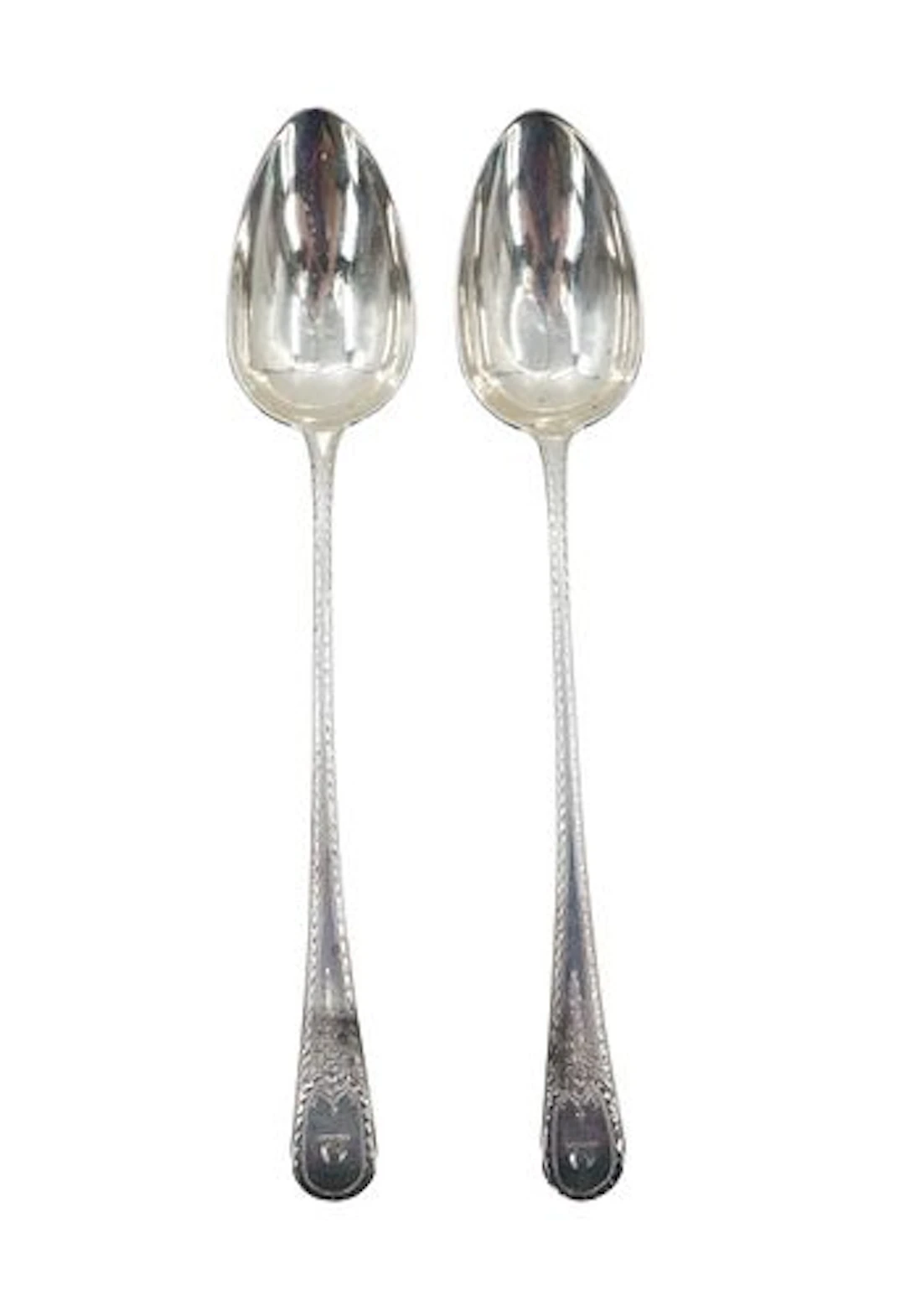 (2) Antique English Sterling Silver Tea Spoons - 7.655 ozt.