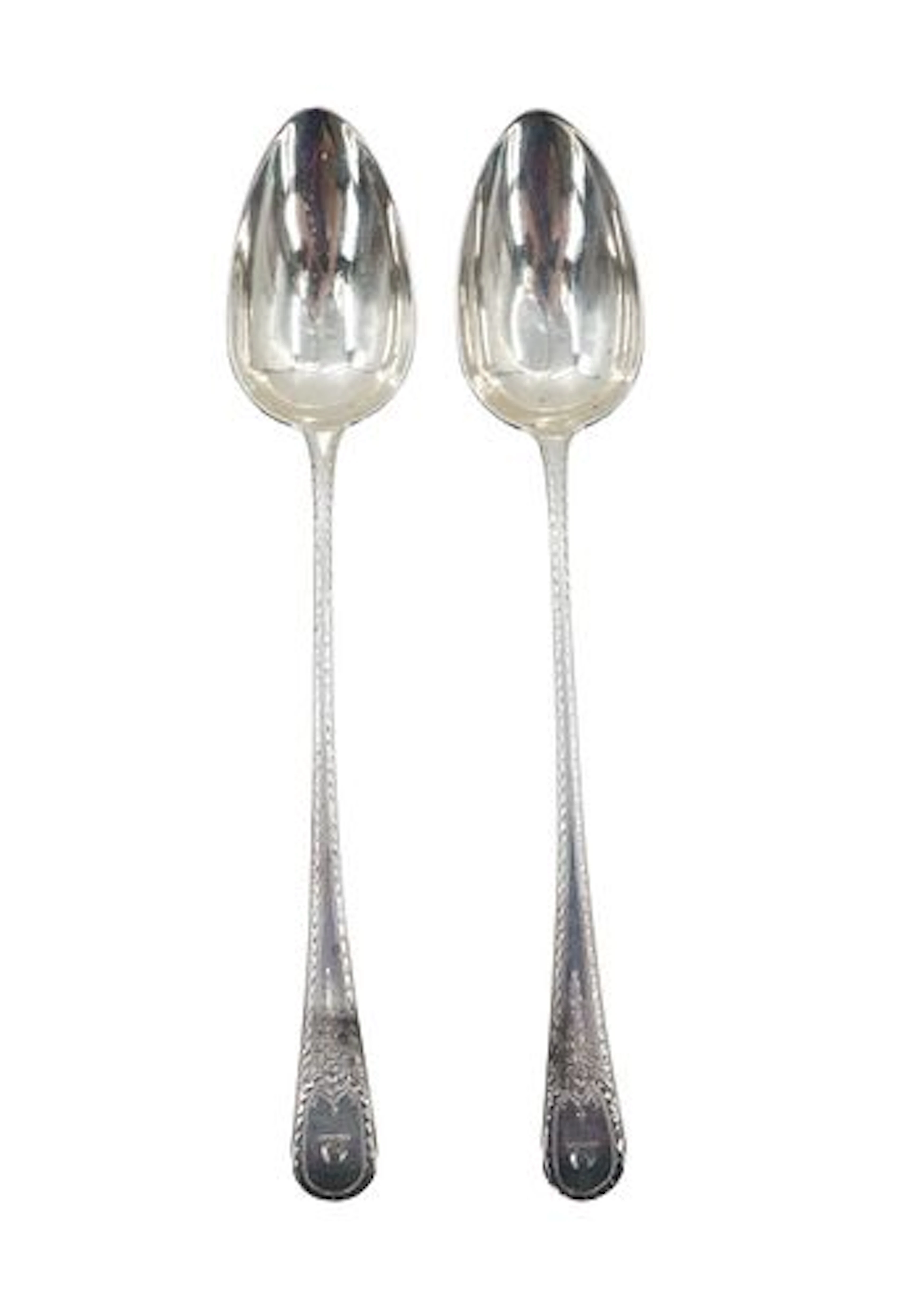 (2) Antique English Sterling Silver Tea Spoons - 7.655 ozt.