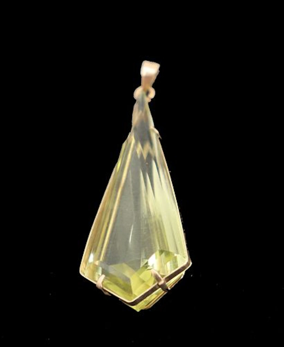 Marked 14k Gold and Citrine Pendant - Gross 6.2 g.