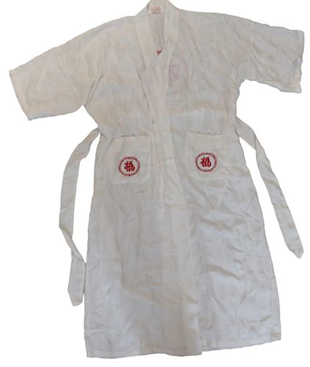 Chinese Longhua Brand 100% Pure Silk Embroidered Robe