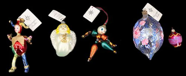 Christopher Radko (Born 1960) American, (5) Art Glass Christmas Ornaments