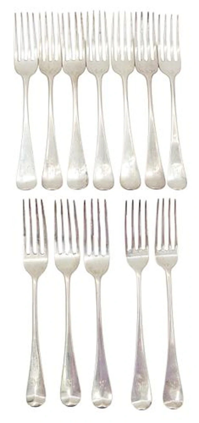 (12) Antique George Smith III & William Fearn Sterling Silver Forks