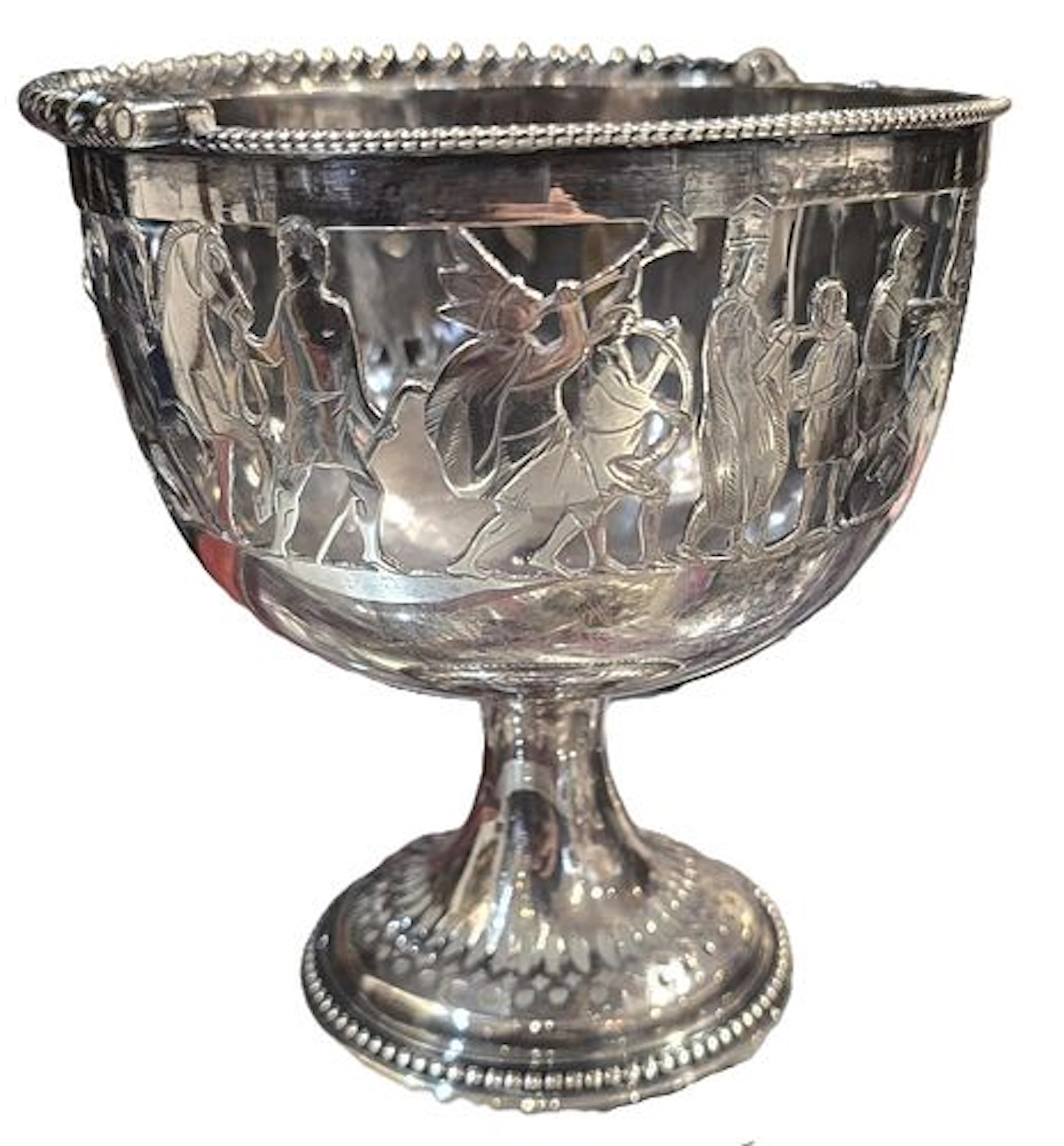 Antique Birmingham Sterling Silver Openwork Classical Footed Basket