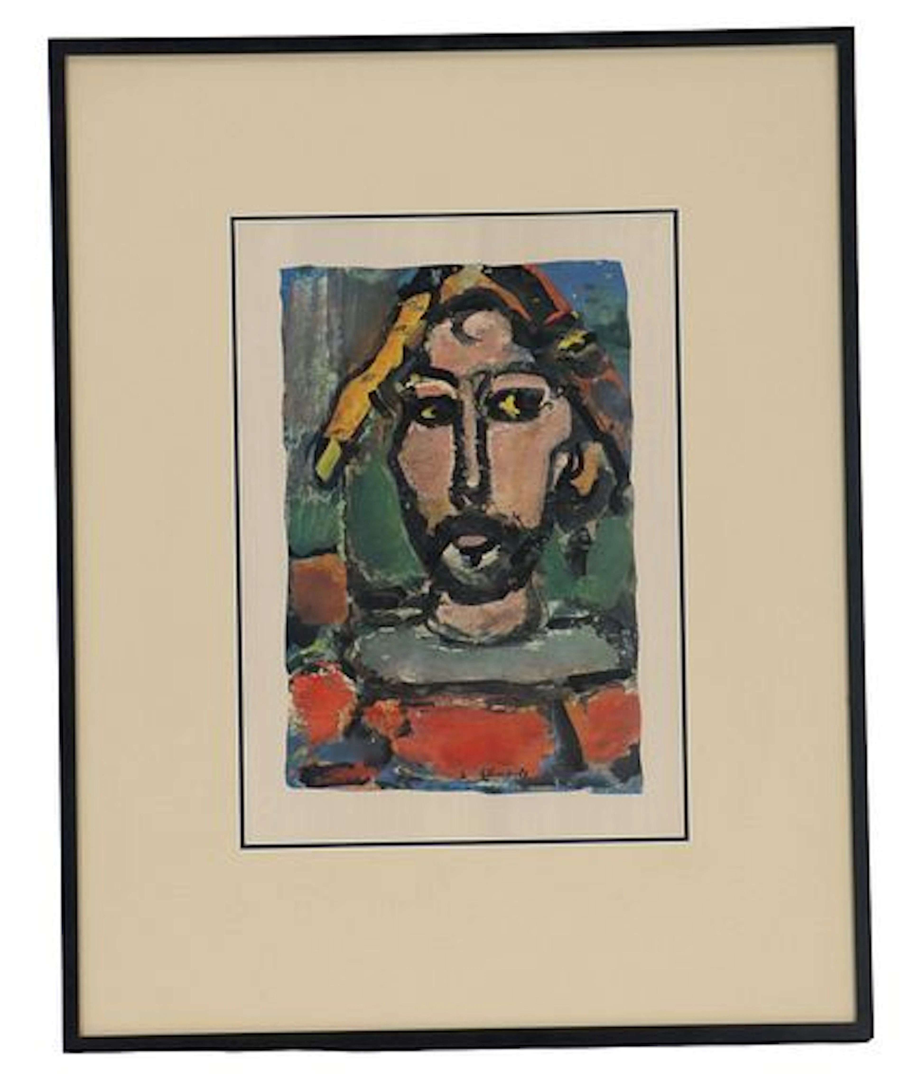 Georges Rouault (1871-1958) French, Etching Print Portrait "Quiquengrogne"