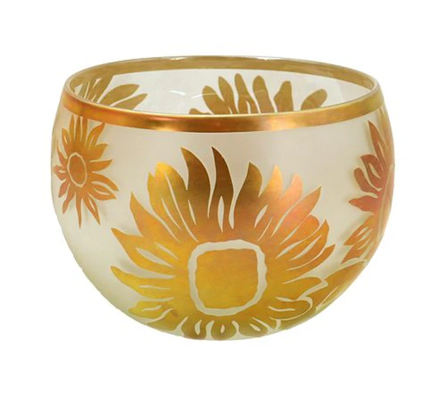 Steven V. Correia (Born 1949) American, Art Glass Sunflower Bowl