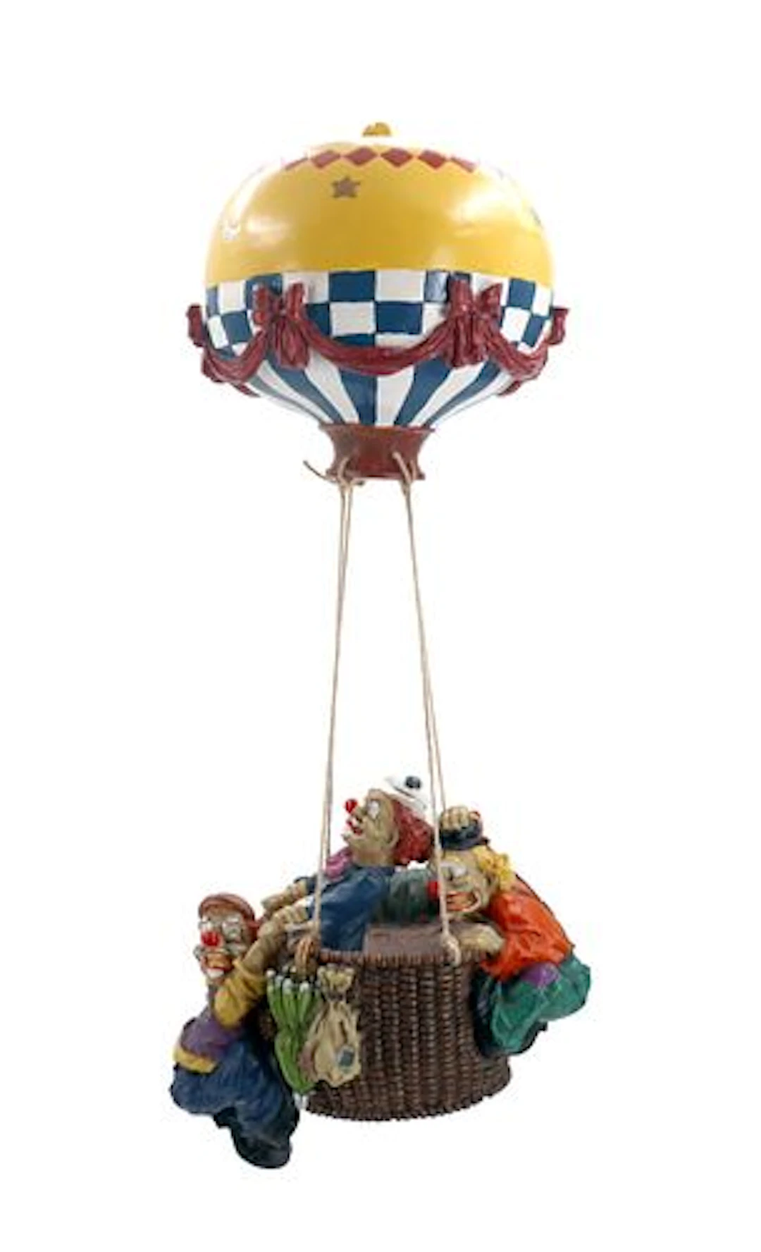 Vintage Veronese 1993 Three Clones in Hot Air Balloon Cast Resin Sculpture