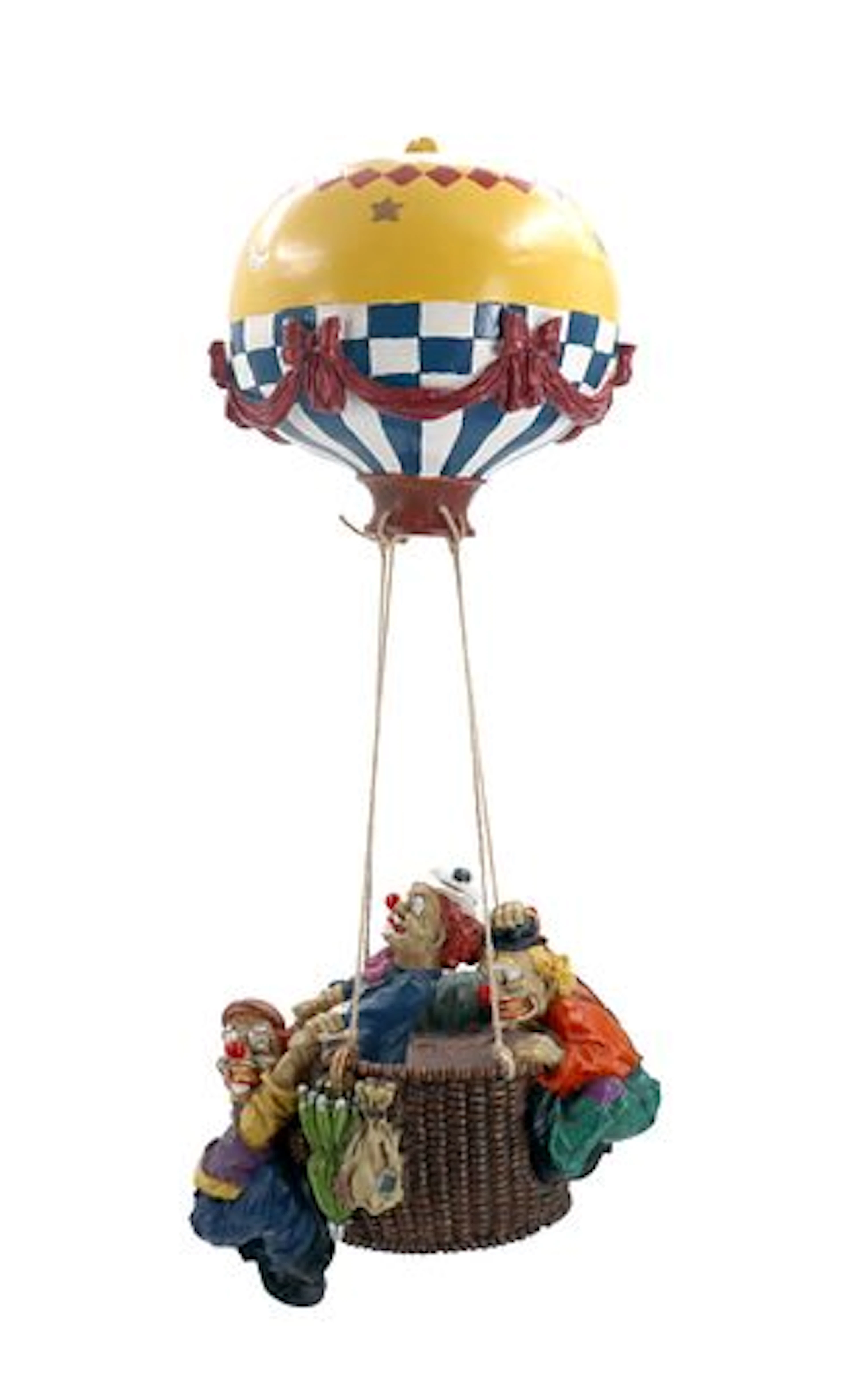 Vintage Veronese 1993 Three Clones in Hot Air Balloon Cast Resin Sculpture