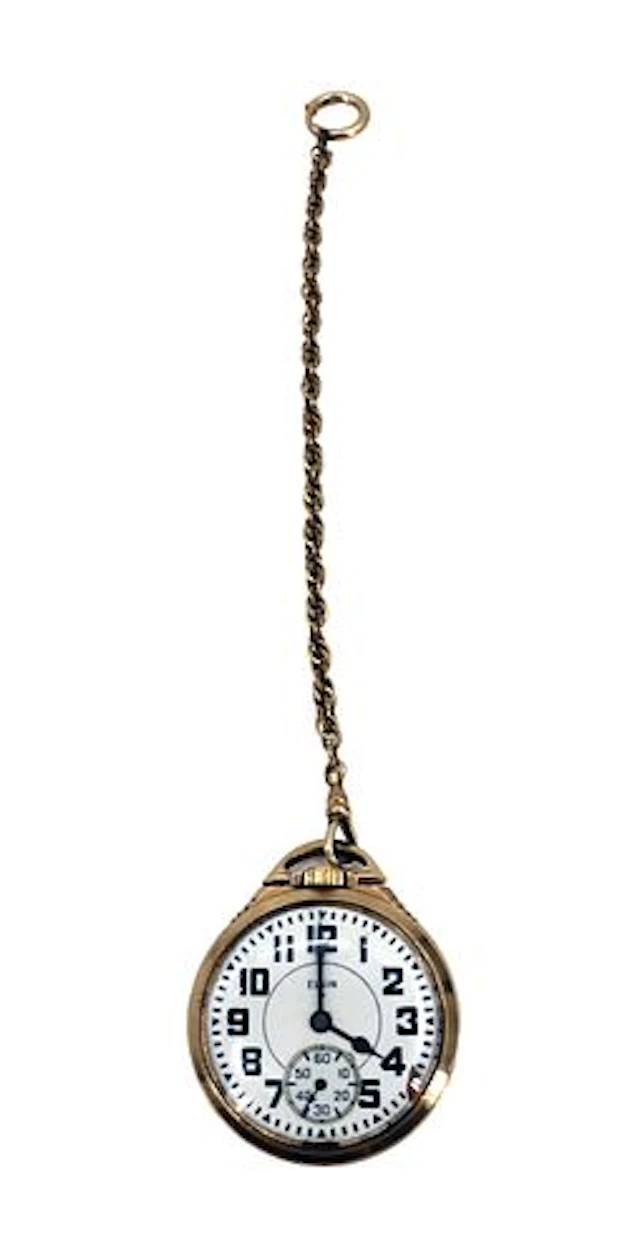 Antique Elgin 10K Gold-Filled Open Face Railroad Style Pocket Watch