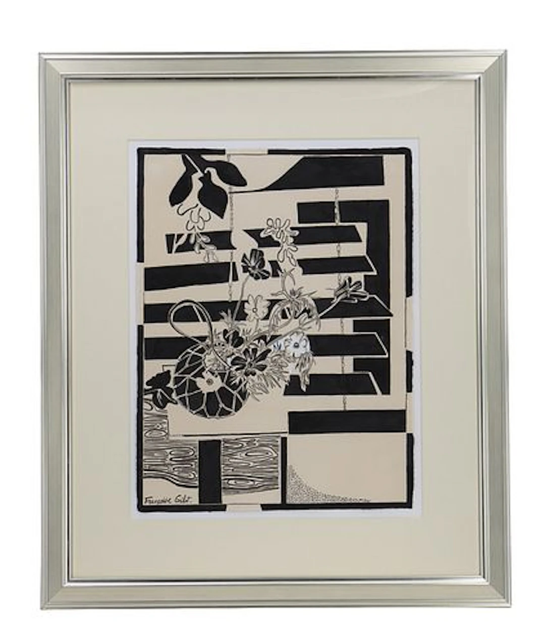 Francoise Gilot (1921-2023) French, Original India Ink Drawing "Japanese
