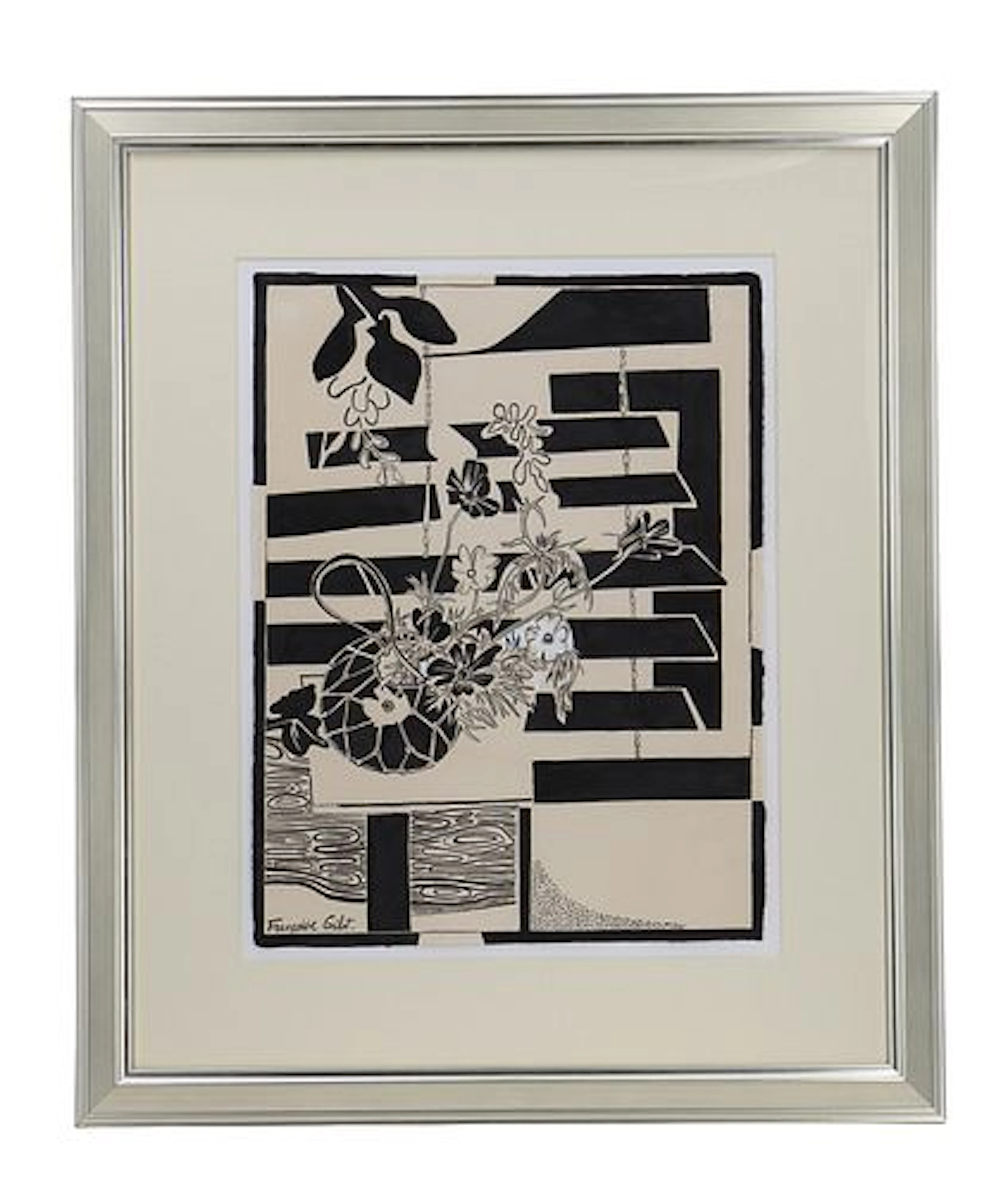 Francoise Gilot (1921-2023) French, Original India Ink Drawing "Japanese