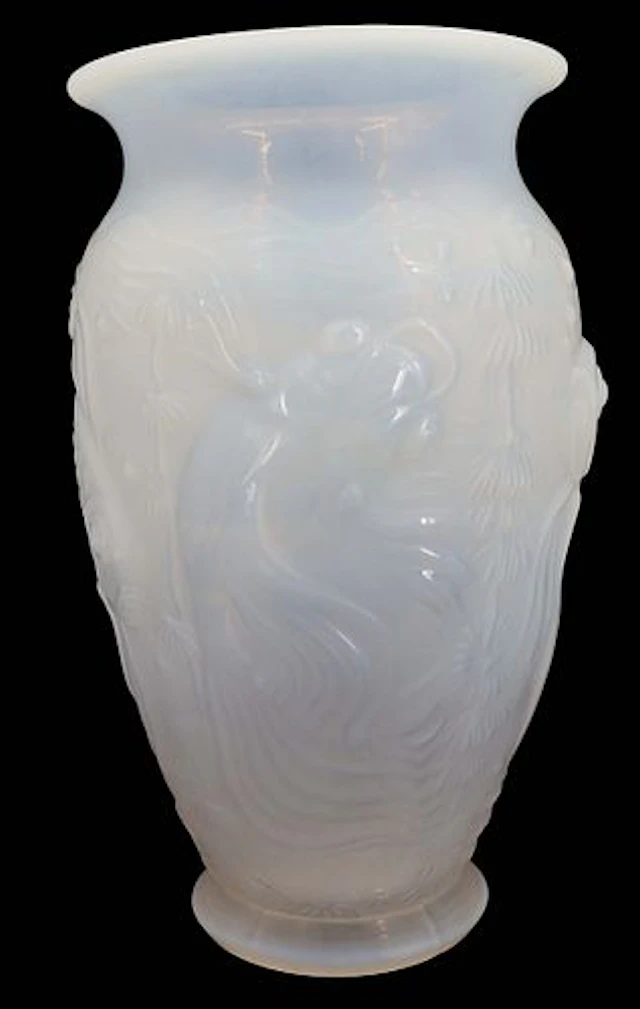 Vintage Czech Barolac Inwald Glassworks Fish Vase