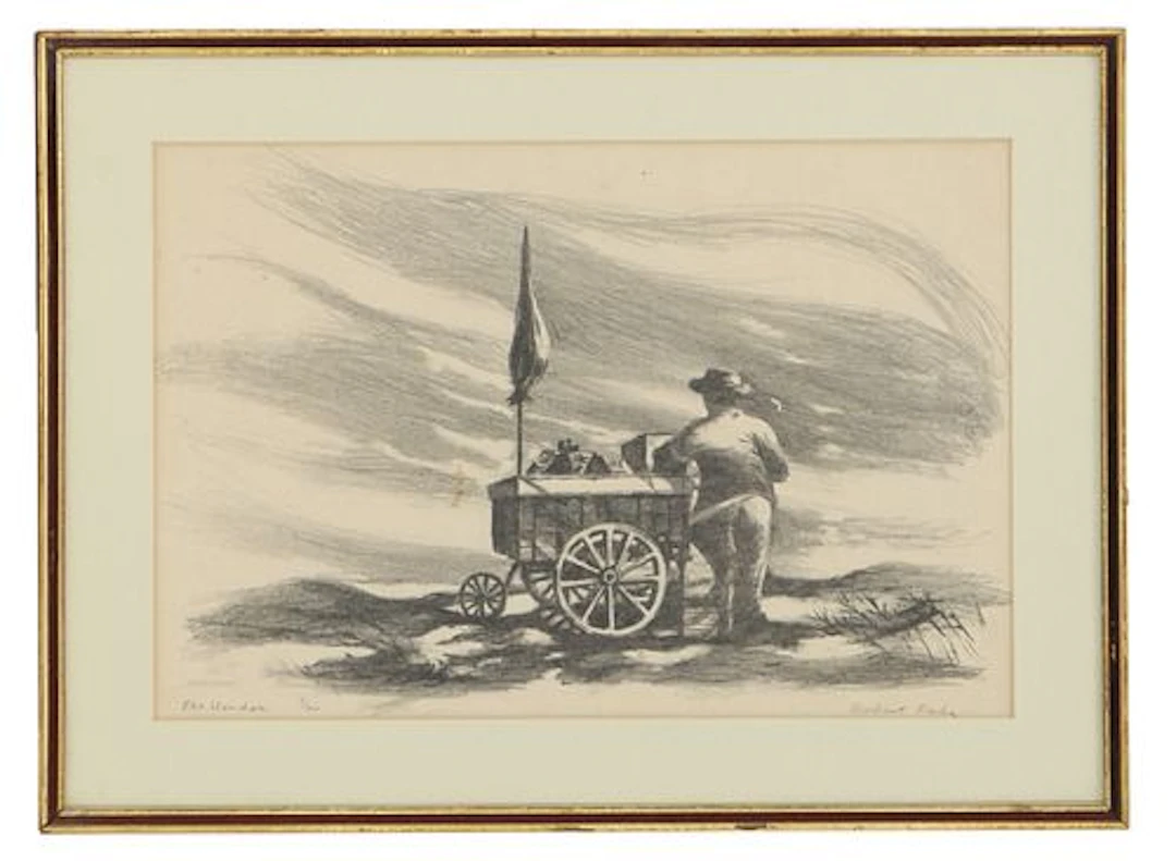Robert Fabe (1917-2004) American, Lithograph, "The Vendor"