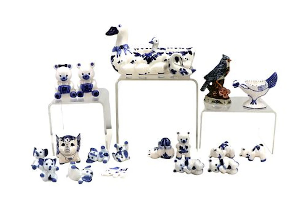 (20) Dutch Delft Earthenware Animal Sculptures and Figurines