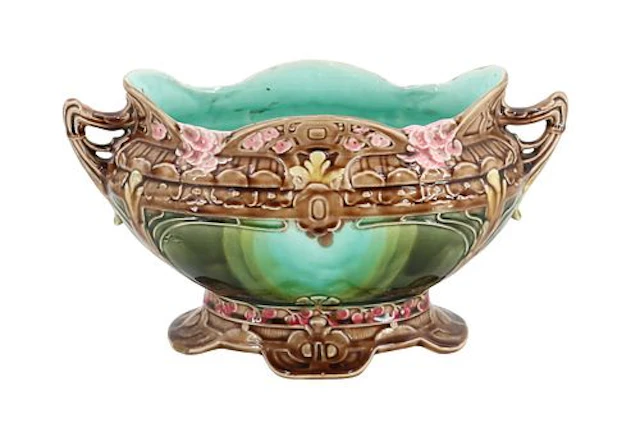 Antique European Art Nouveau Majolica Jardiniere