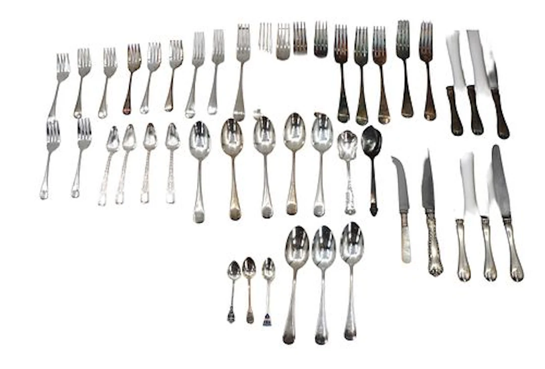 (45) Pieces Assorted Sterling Silver, Silverplated, and Stainless Flatware