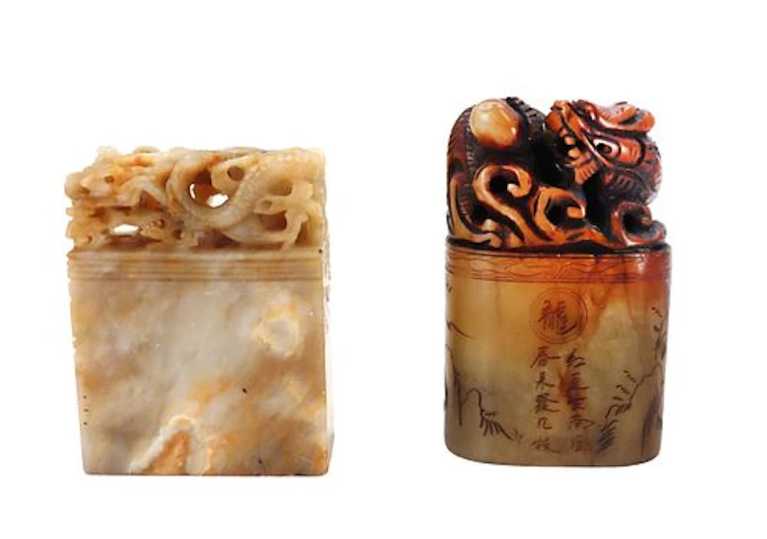 (2) Vintage Chinese Jade Seals