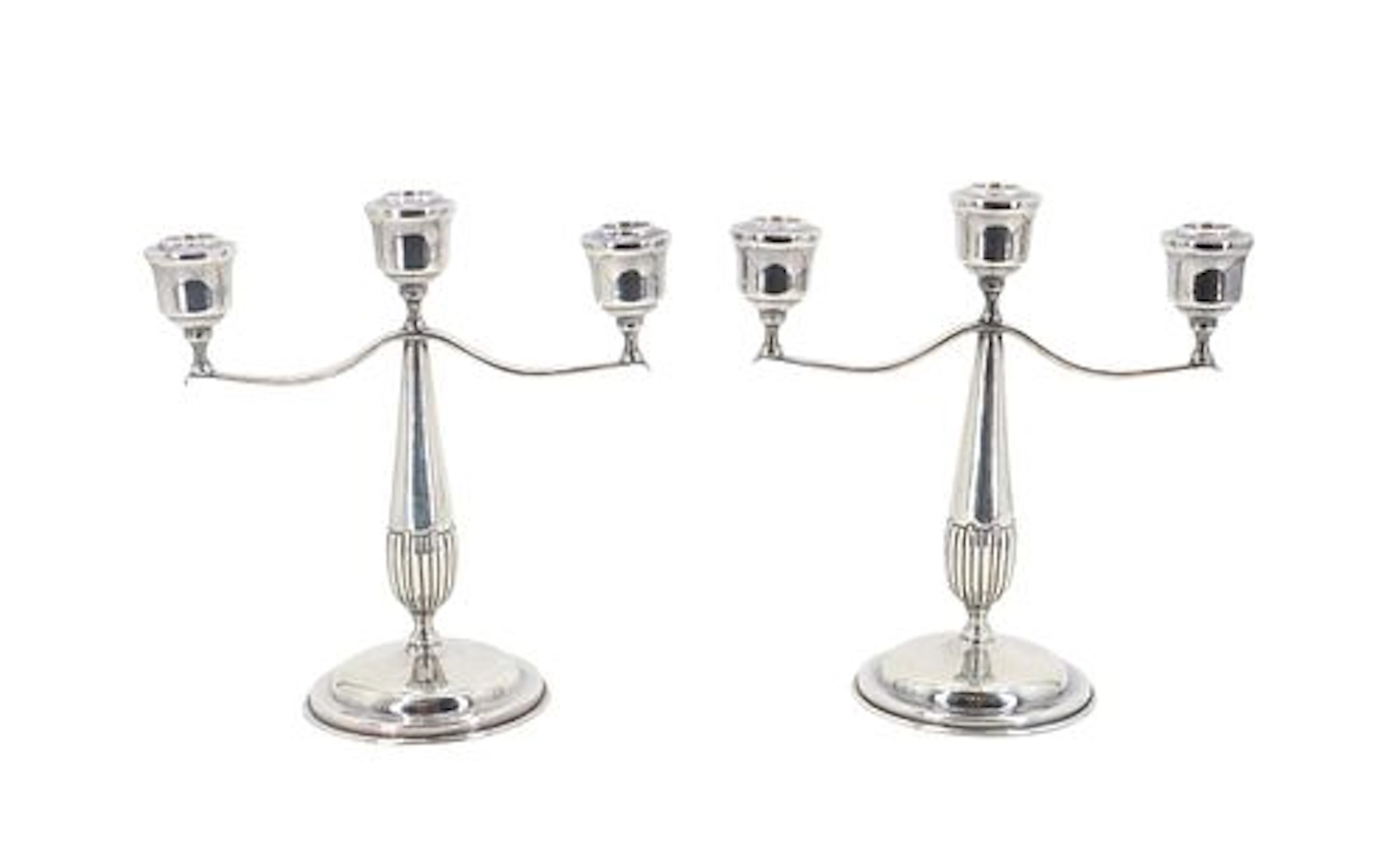 (2) Mexican Silver Candelabras - 31.685 ozt.