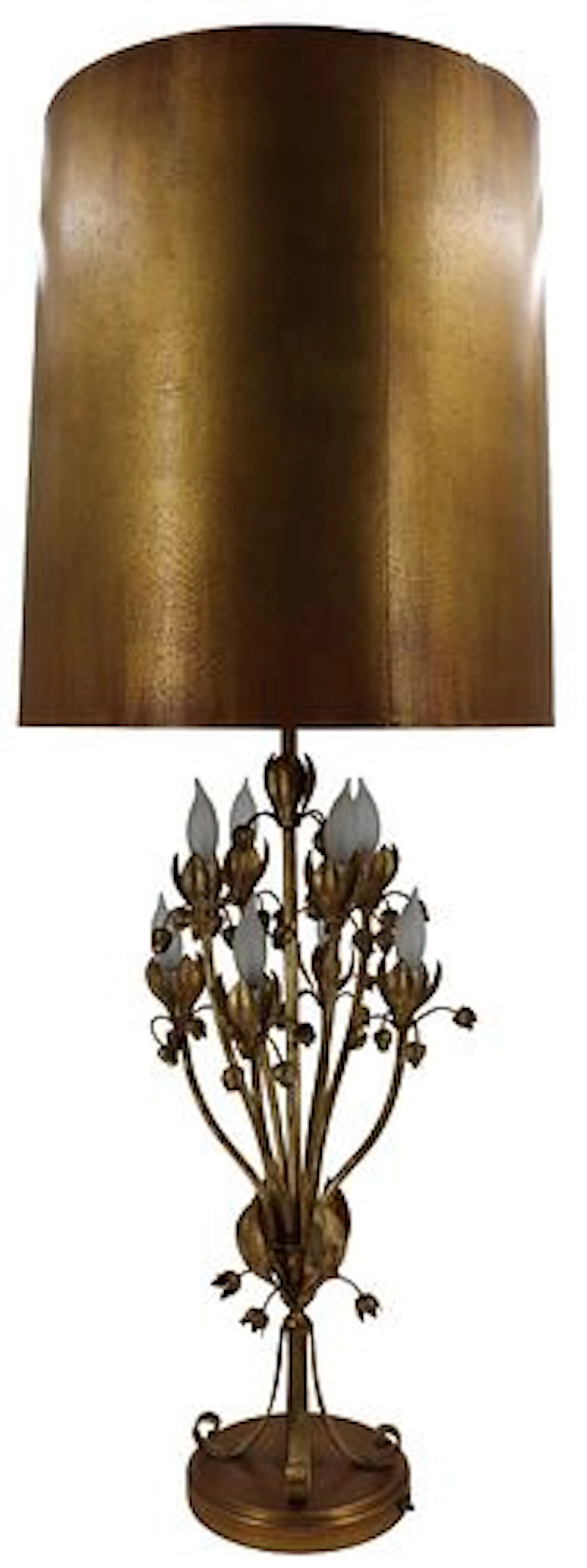 Important Metal Floral Lamp