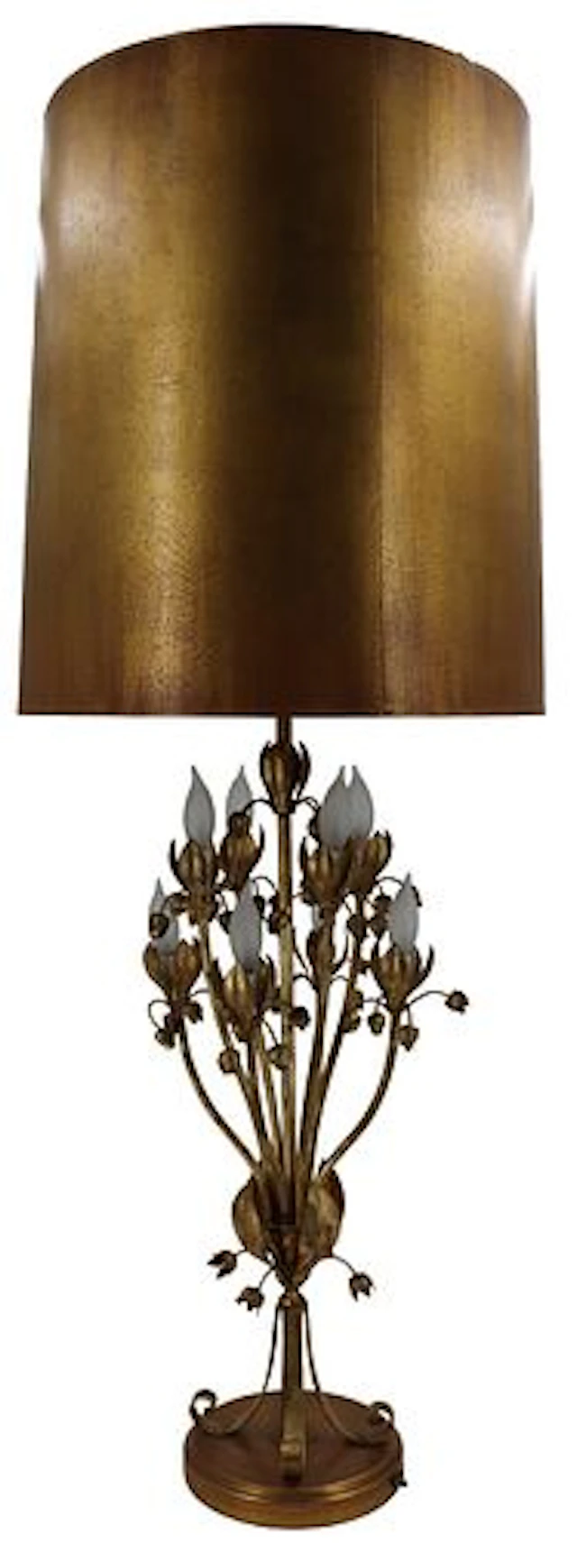 Important Metal Floral Lamp