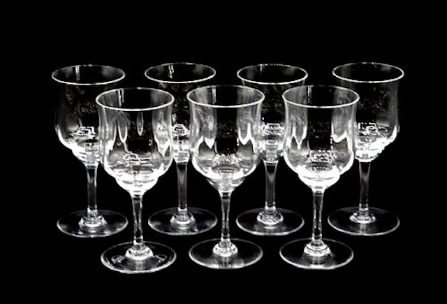 (7) Baccarat Crystal Capri Optic Glasses