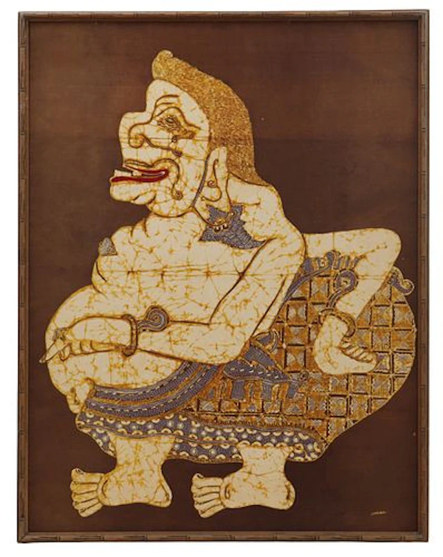 Framed Southeast Asian Mythological Batik Painting