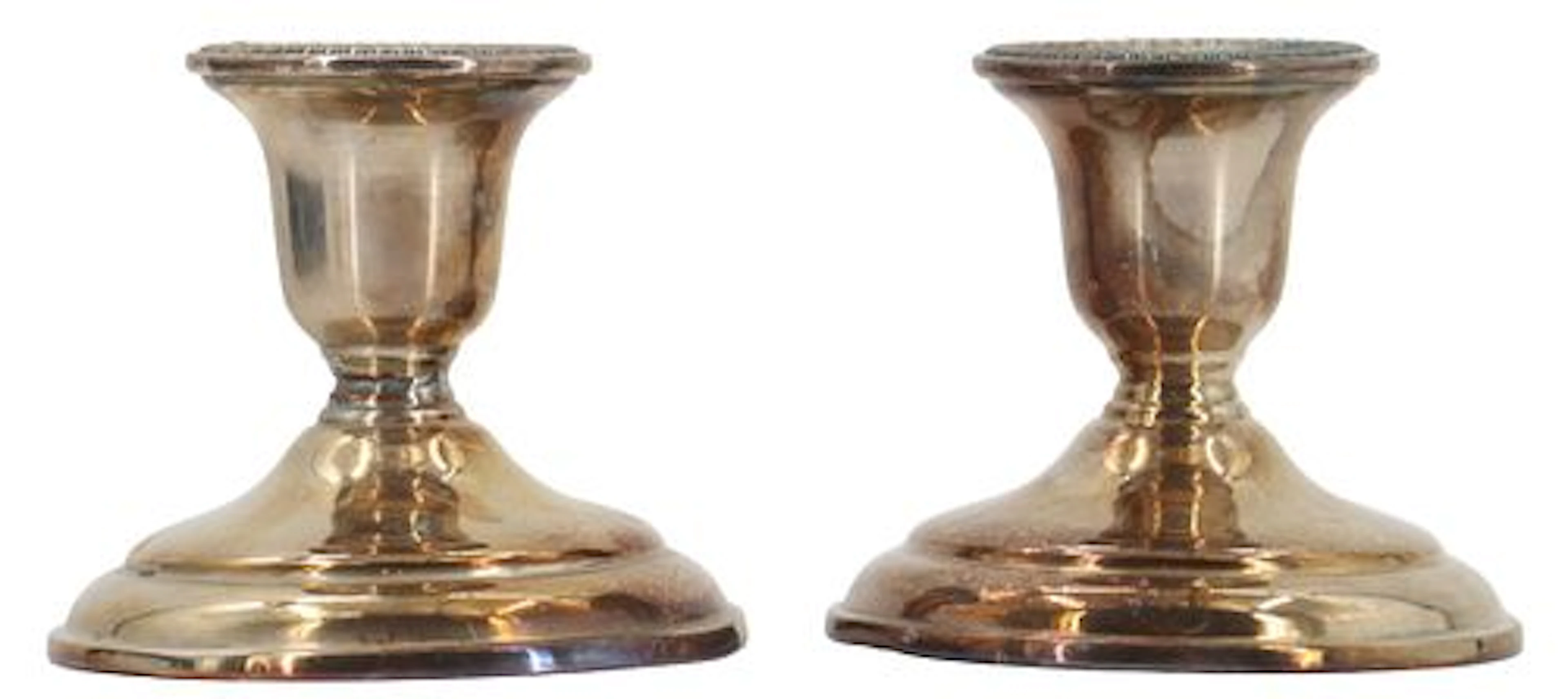 Pair of Canadian Birks Regency Silverplated Candleholders