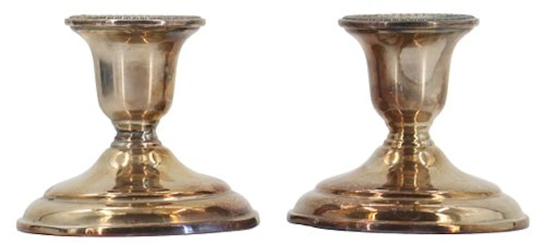 Pair of Canadian Birks Regency Silverplated Candleholders