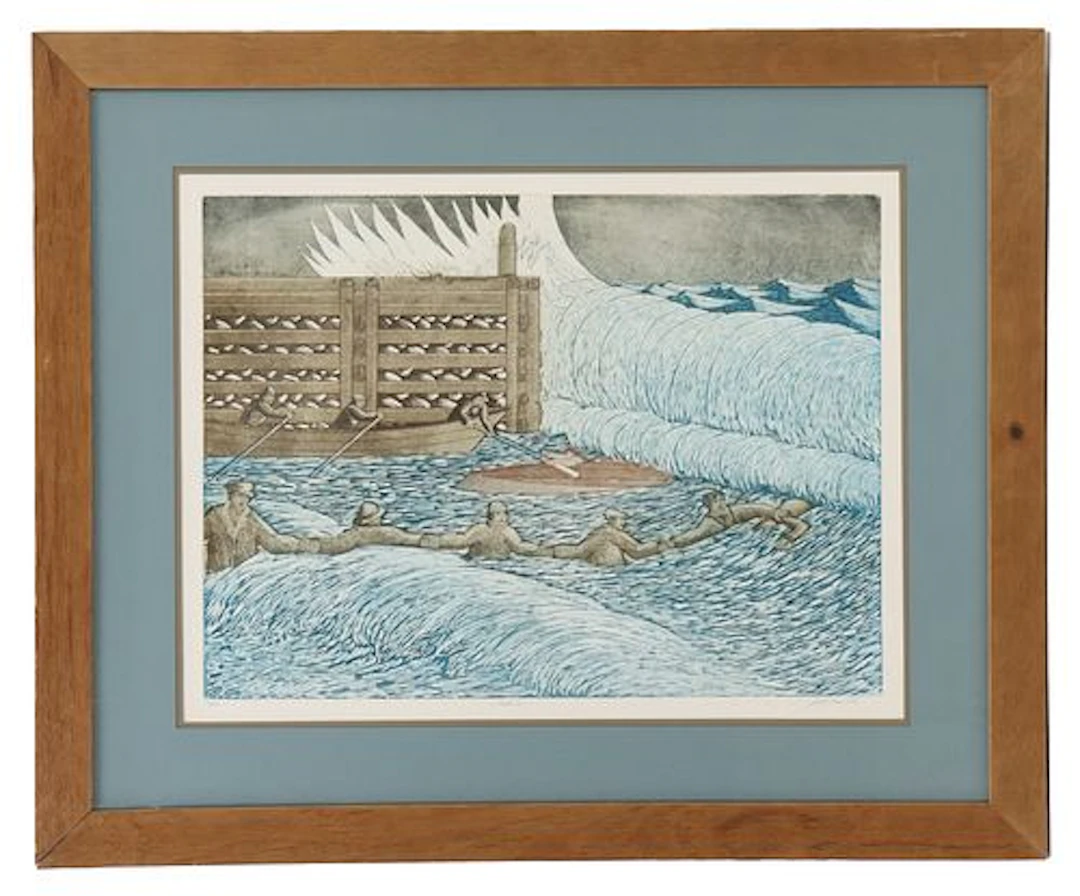 John Neville (Born 1952) Canadian/American, Etching and Aquatint "Rescue"