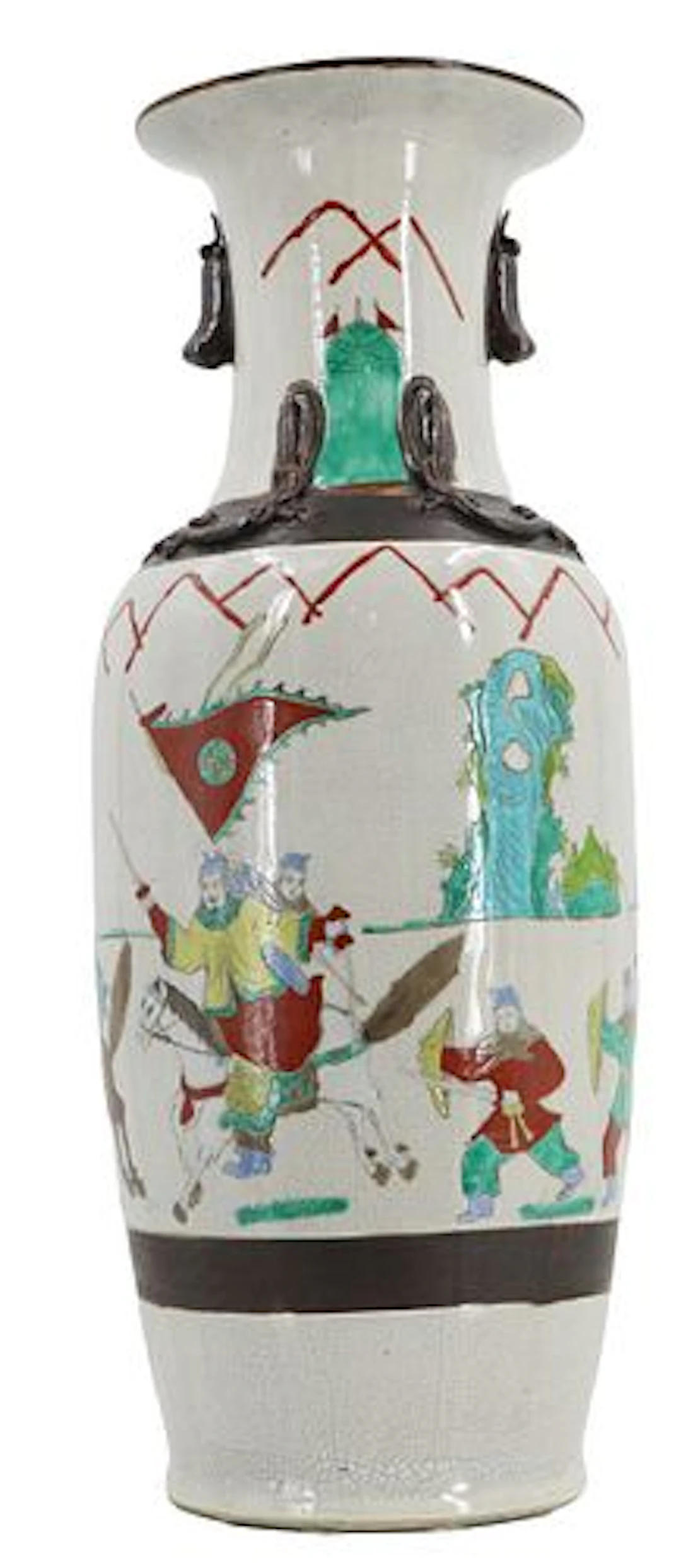 Vintage Chinese Nanking Style Porcelain Crackle Glaze Vase