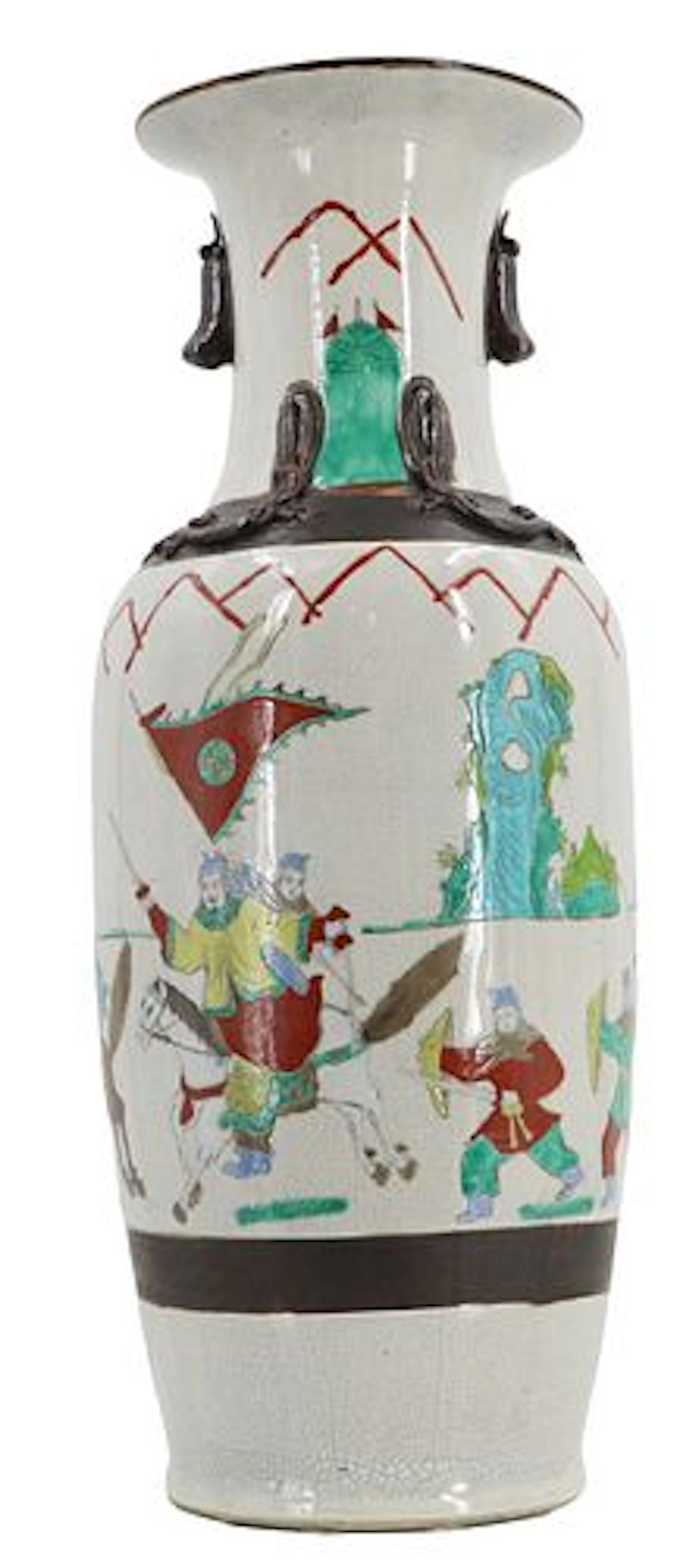 Vintage Chinese Nanking Style Porcelain Crackle Glaze Vase